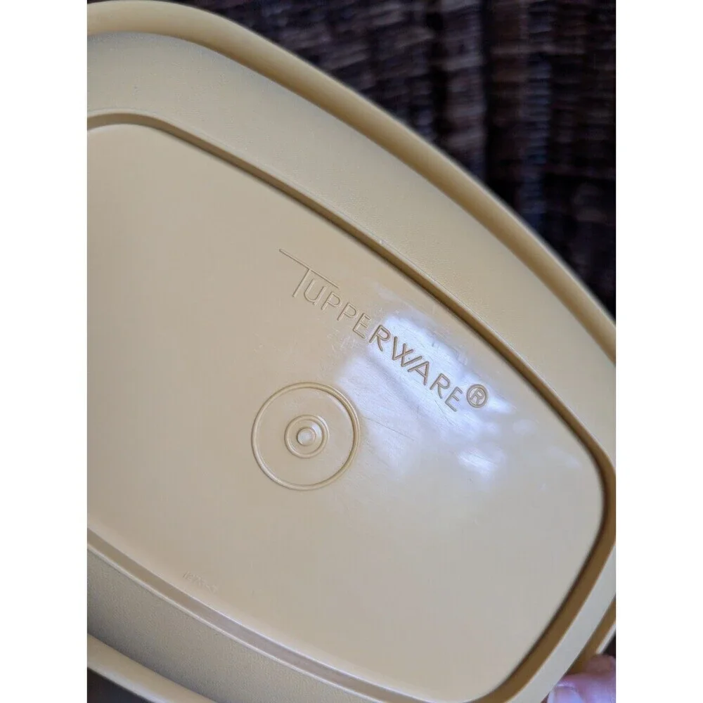Tupperware Microwave Vegetable Steamer 3 Piece Harvest Gold Vintage
